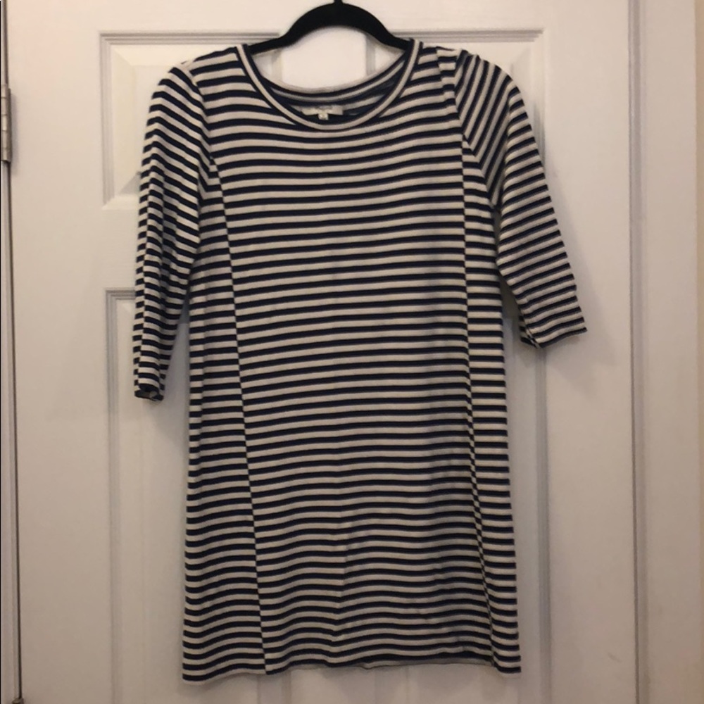 Classic navy and white striped Madewell dress